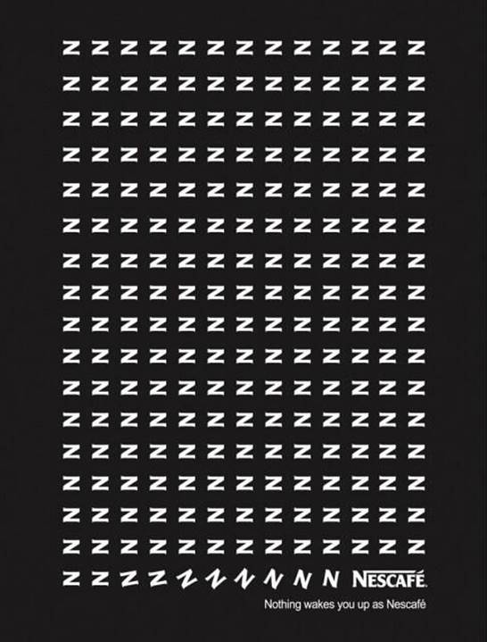 When they wanted to show how coffee wakes you up.